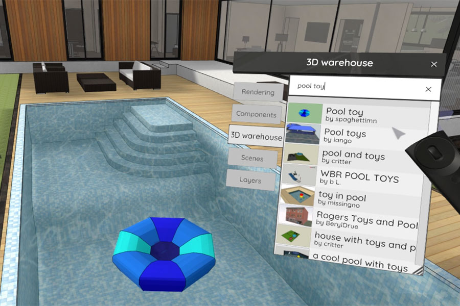 3D Warehouse in VR Sketch 5.0
